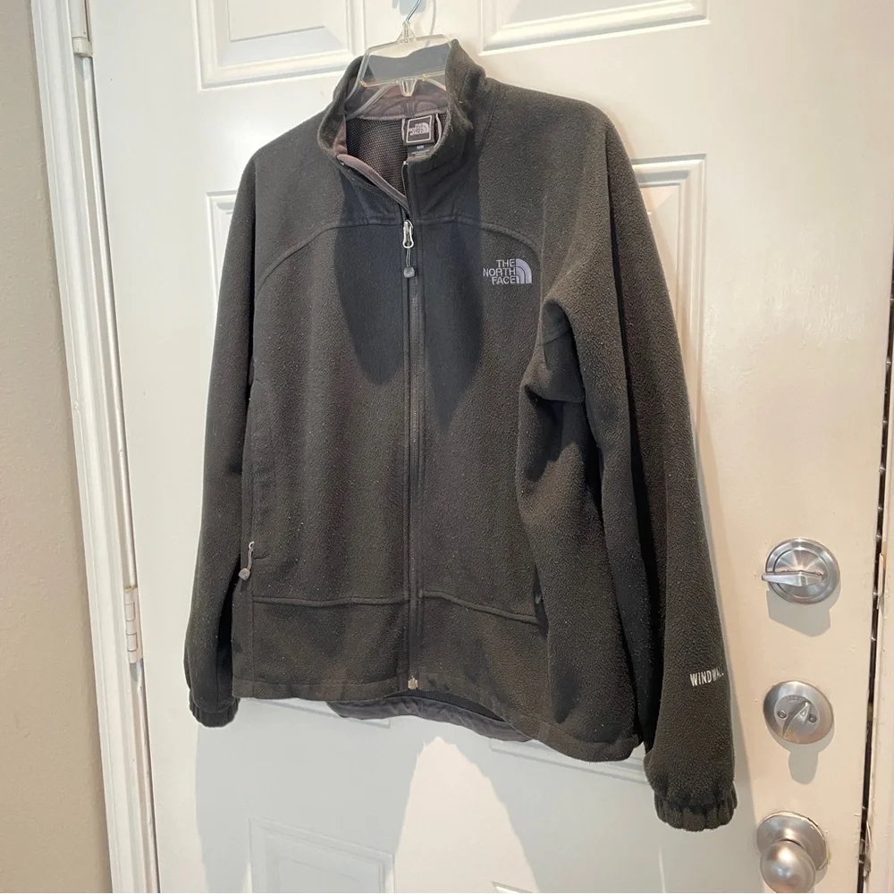 The North Face Men's Black Fleece Windwall Mock Neck Full Zip Jacket Size Medium